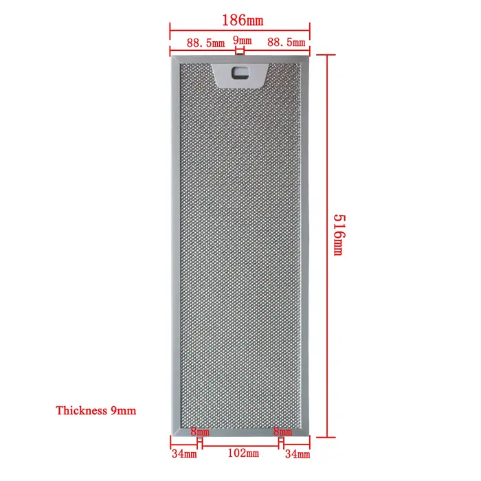 00660222 00660223 jeu de filtres pour hotte de cuisine 516x166 + 516x186mm filtre à graisse