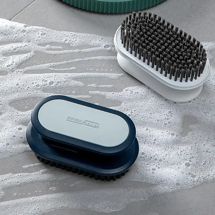 Brosse à récurer à poils souples, pour vêtements et chaussures, brosse de nettoyage Portable avec manche en plastique pour la maison