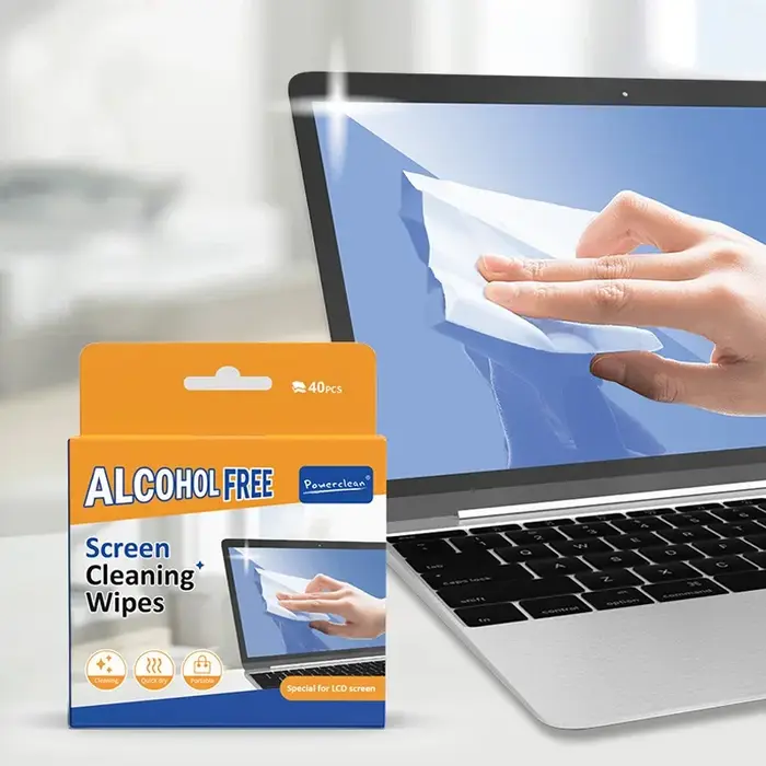 Lot de 40 lingettes nettoyantes pour PC - Chiffons de nettoyage pour écrans secs et humides