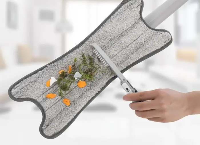 UNTIOR Vadrouille anti-poussière en microfibre en forme de X pour le nettoyage des sols avec essorage automatique Nettoyant parfait pour les vadrouilles anti-poussière réutilisables humides en bois du