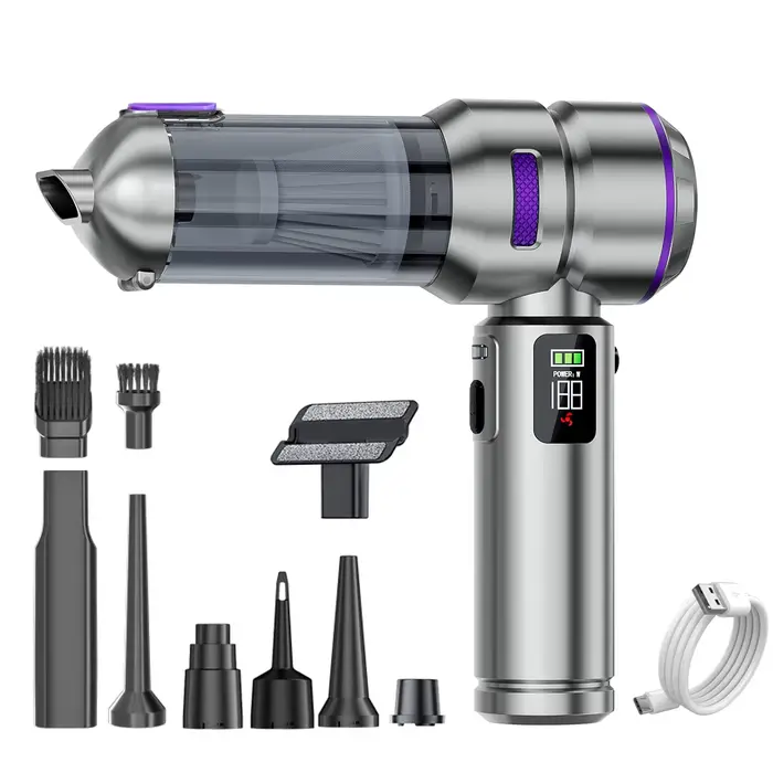 Aspirateur de voiture portable sans fil, aspiration puissante 17000PA, rechargeable par USB, aspirat