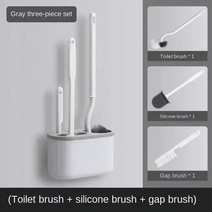 Brosse de toilette murale en silicone, outils de livres multifonctionnels, support rapide, ensembles