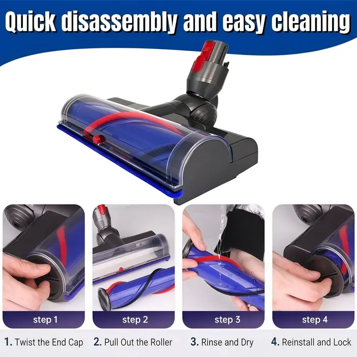 L'accessoire d'aspirateur à tête de brosse avec détection de poussière est compatible avec les nettoyeurs sans fil