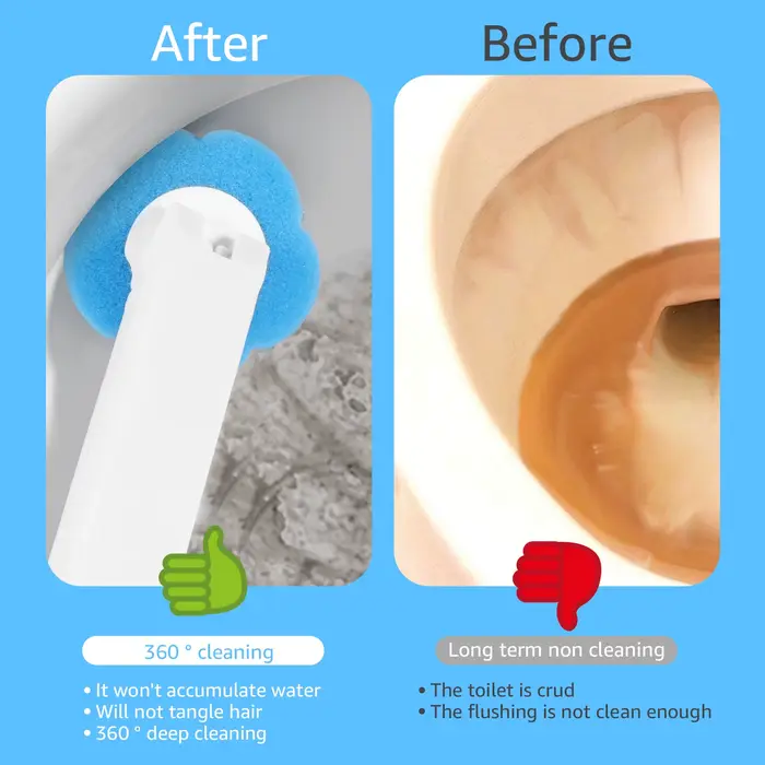 Brosse de toilette jetable murale avec tête de rechange