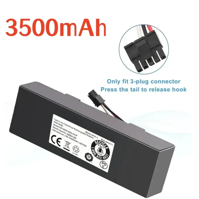 Batterie d'aspirateur 14.8V 3500mAh STYTJ02YM pour Xiaomi Mop Pro P/2S/S12 Yunmi MVVC01 Haier JX37 Wyze WVCR200S.