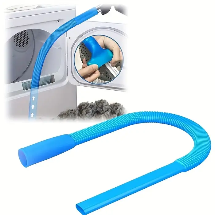 1 pièce d'accessoire de nettoyage pour tuyau d'échappement de sèche-linge bleu