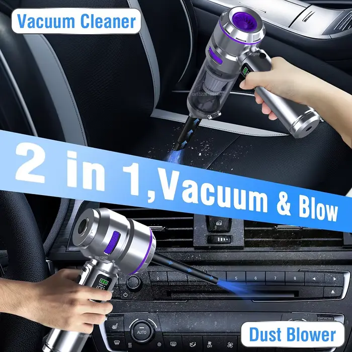 Aspirateur de voiture portable sans fil, aspiration puissante 17000PA, rechargeable par USB, aspirateur souffleur portatif pour voiture