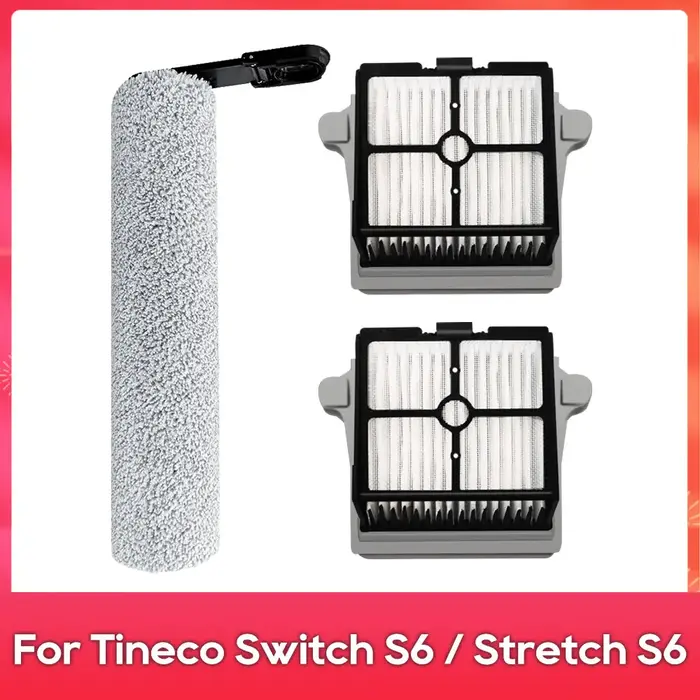 Compatible Pour (Tineco Floor One Switch S6 / Stretch S6) Pièce Aspirateur Sec et Humide Consommable Brosse Rouleau Filtre HEPA Accessoires