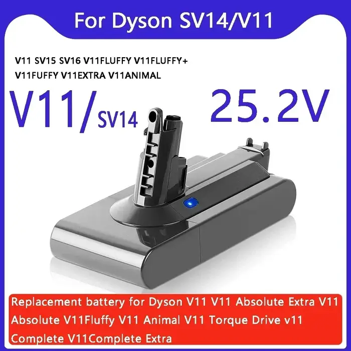 Pour Dyson V11 25.2V 12800mAh SV14 Lithium Li-ion aspirateur batterie Rechargeable absolu V11 Animal
