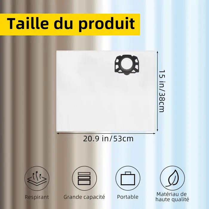 10 sacs d'aspirateur + 1 filtre adapté pour Karcher KFI 357 I WD 2 Plus WD 2