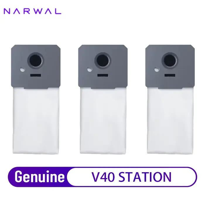 Sacs à poussière antibactériens originaux Narwal pour accessoires d'aspirateur V40 Station