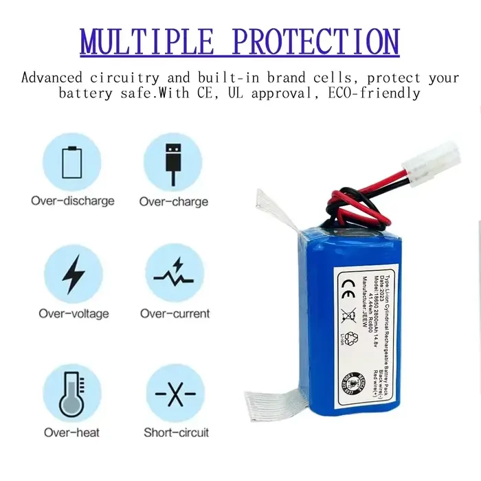 2800mAh RS-RT 900866 Brosse latérale de batterie Li-ion pour aspirateur Robot Rowenta Tefal Explorer série 20 40 60