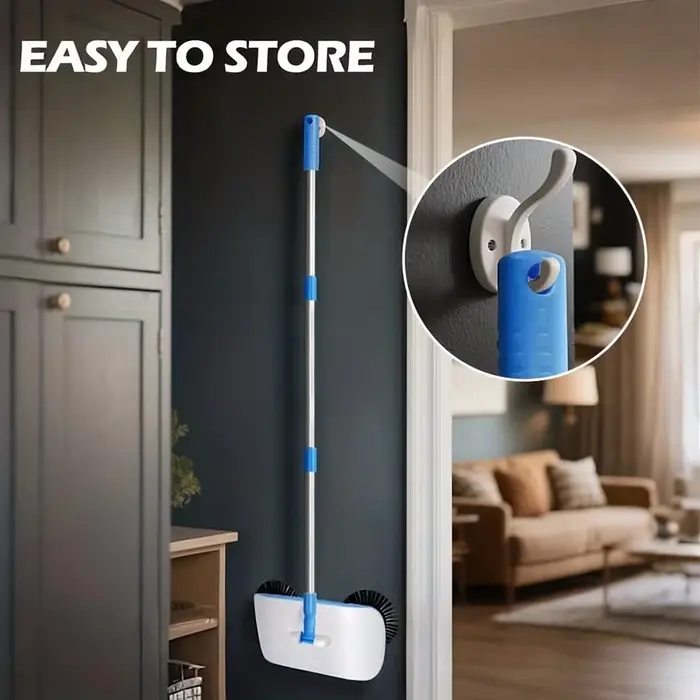 Balayeuse à pousser 3-en-1 pour le nettoyage domestique – Aspirateur humide et sec – Balai pour personne paresseuse