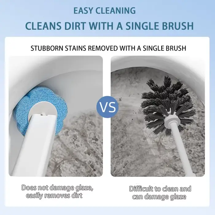 Kit de nettoyage de toilettes avec brosse jetable à tête de rechange