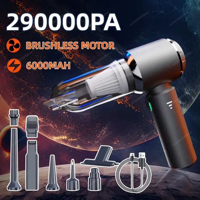 Aspirateur de voiture haute puissance Portable sans fil moteur sans brosse Machine de nettoyage plumeau d'air puissant pour appareil ménager