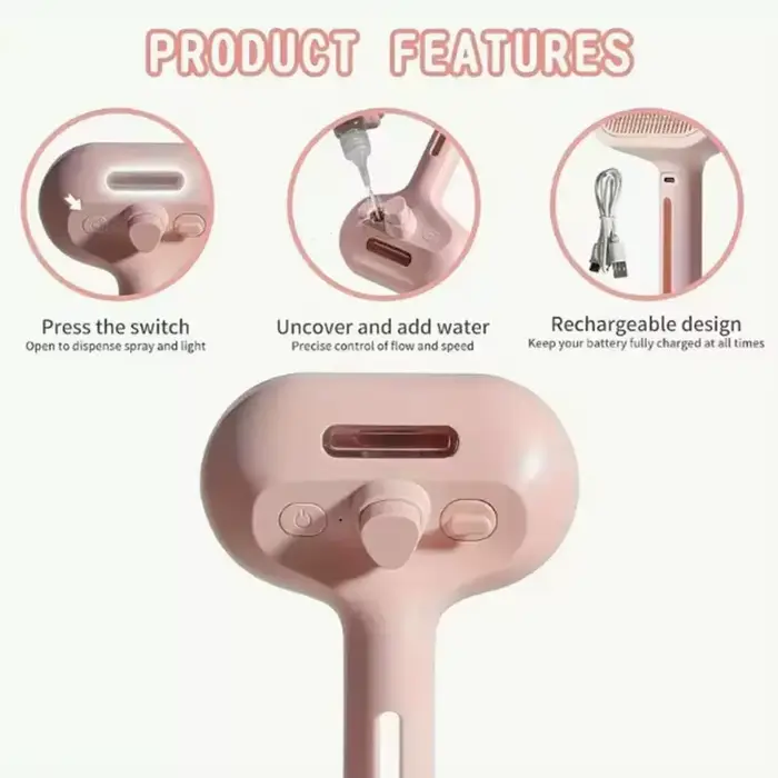 Brosse de toilettage pour chien à vapeur
