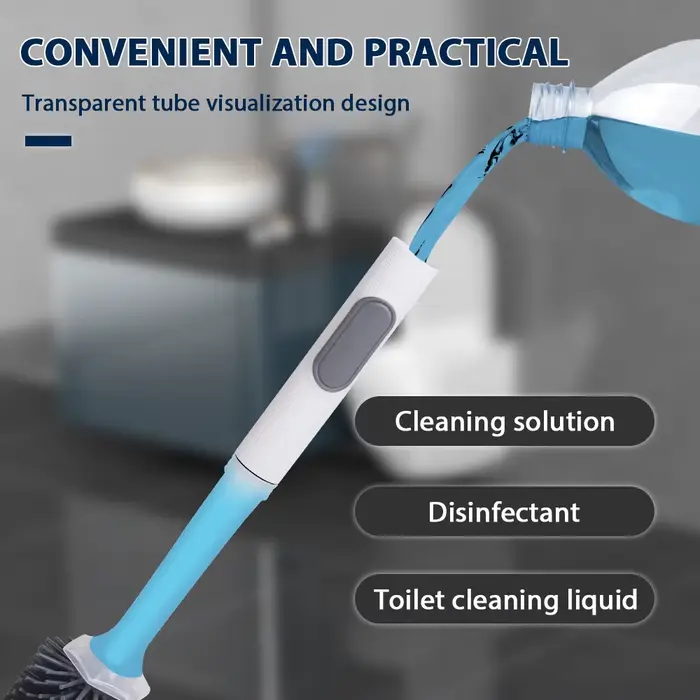 Brosse de toilette en Silicone à pulvérisation d'eau, avec brosse TPR murale respirante, manche Long