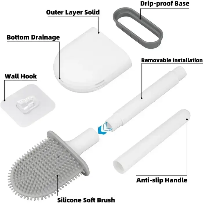Brosse de Toilette Flexible en Silicone pour HOBooks