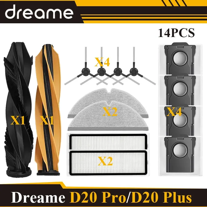 Dreame D20 Pro/D20 Plus accessoires robot aspirateur brosse latérale principale vadrouille tissu filtre HEPA remplacer