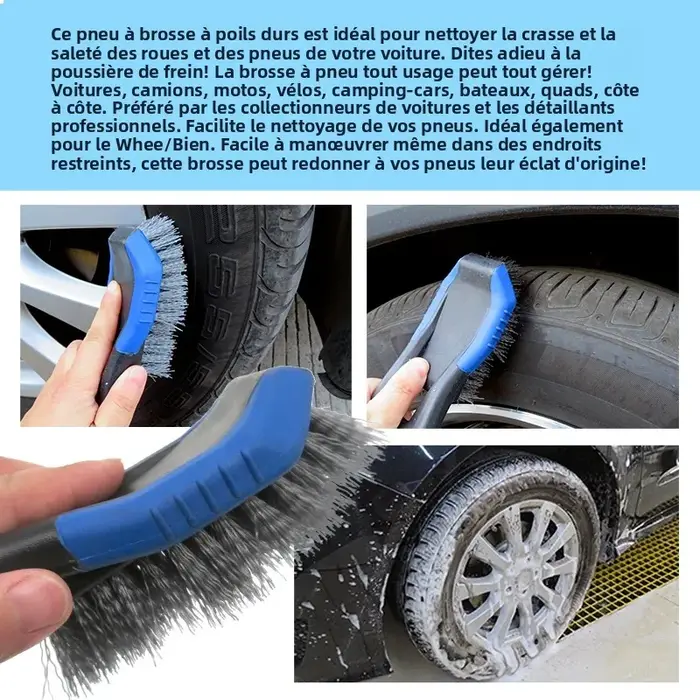 Brosse de pneu de tapis de voiture et nettoyeur de tissus d'ameublement, épurateur de brosse de tapis pour siège intérieur de voiture, nettoyeur de tissu pour taches, épilateur