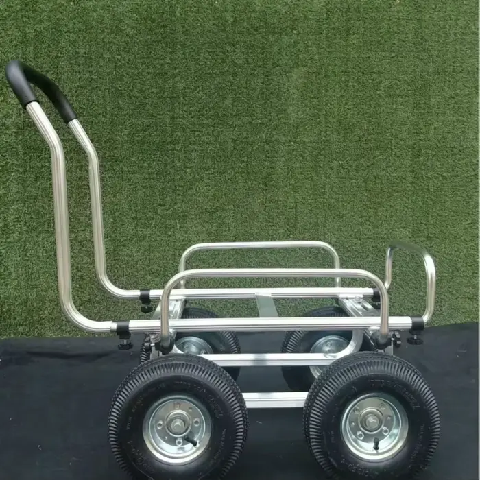 Chariot de transport silencieux portable à plateforme, cadre en aluminium, 4 roues