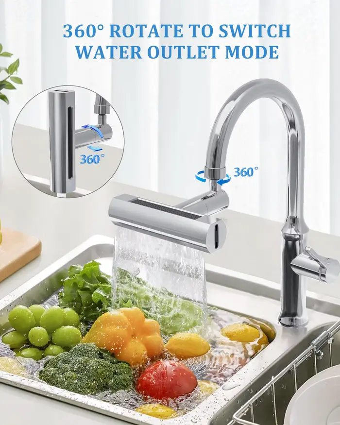 Barboteur de robinet de cuisine cascade résistant aux éclaboussures 360 ° Adaptateur d'eau d'extension