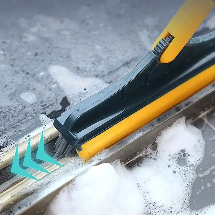 Brosse de nettoyage de sol 2-en-1 avec manche long