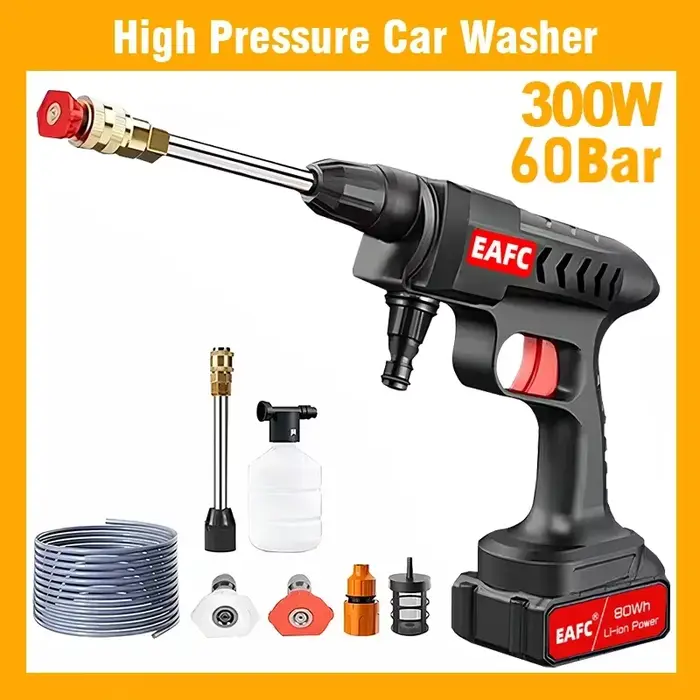 300W 60Bar sans fil haute pression lave-auto pistolet de lavage Auto propre générateur de mousse