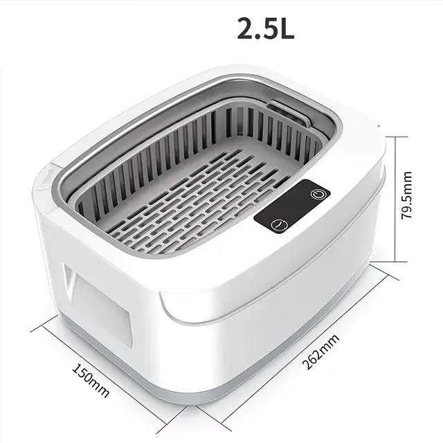 Nettoyeur à ultrasons KUNPHY 2,5 L, bain ultrasonique 2500 ml, machine de nettoyage pour bijoux et l