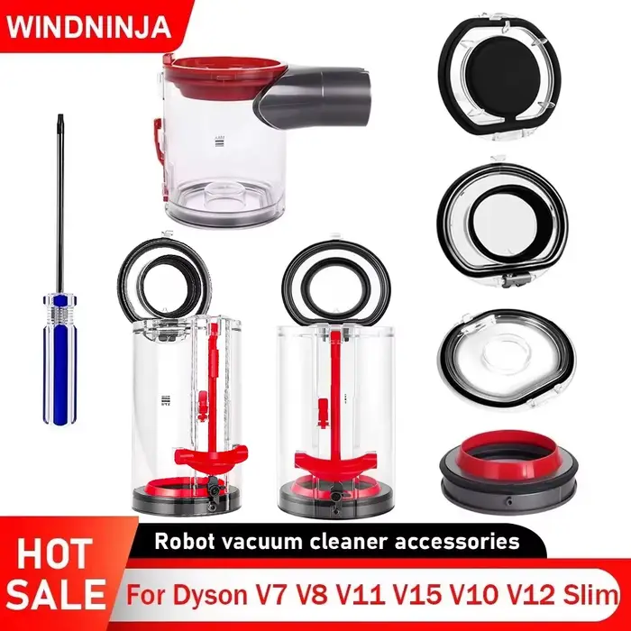 Poubelle à poussière pour aspirateur Dyson V7 V8 V11 V15 V10 V12 mince