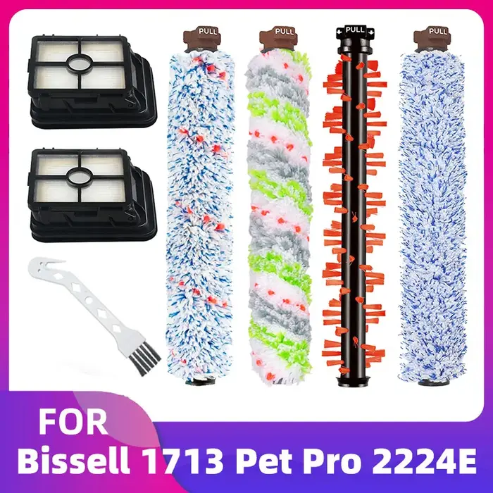 Compatible avec Bissell Crosswave 1713 Pet Pro 2224E Sans fil 2582E 2582N Séries 1866 1868 1934 1926 Filtre moteur Brosse principale à rouleau