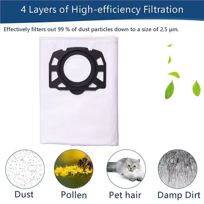 【GADGET DE CUISINE】 Sac à poussière pour aspirateur Karcher WD4 WD5 WD6 WD5P WD6P Premium MV4 MV5 MV6, sac de remplacement pour aspirateur, 20 pièces