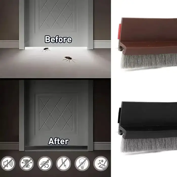 1PC Joint de porte anti-courant d'air de 1m/39.37 pouces avec brosse