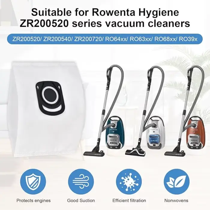 Sacs d'aspirateur pour Rowenta hygiène + ZR200520 ZR200720