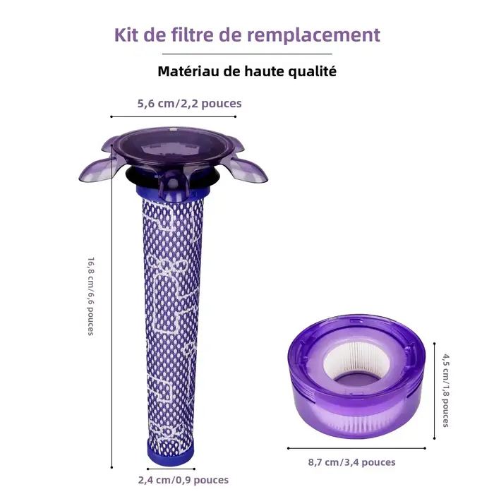 Kit de remplacement de filtre d'aspirateur V8