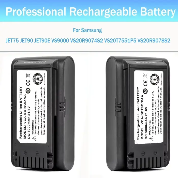 Batterie d'origine pour aspirateur sans fil Samsung Vs9000 Jet90 Jet75 Jet90E VCA-SBT90