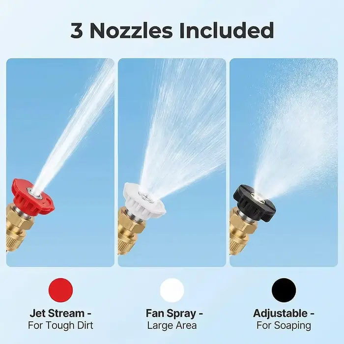 Nettoyeur haute pression avec buses de pulvérisation pour tuyaux de jardin : pistolet de lavage