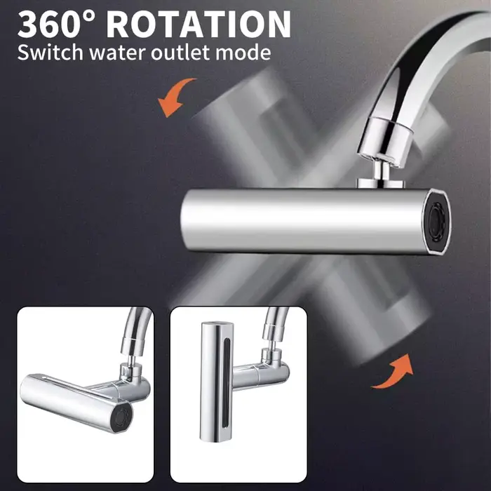 Barboteur de robinet de cuisine cascade résistant aux éclaboussures 360 ° Adaptateur d'eau d'extension