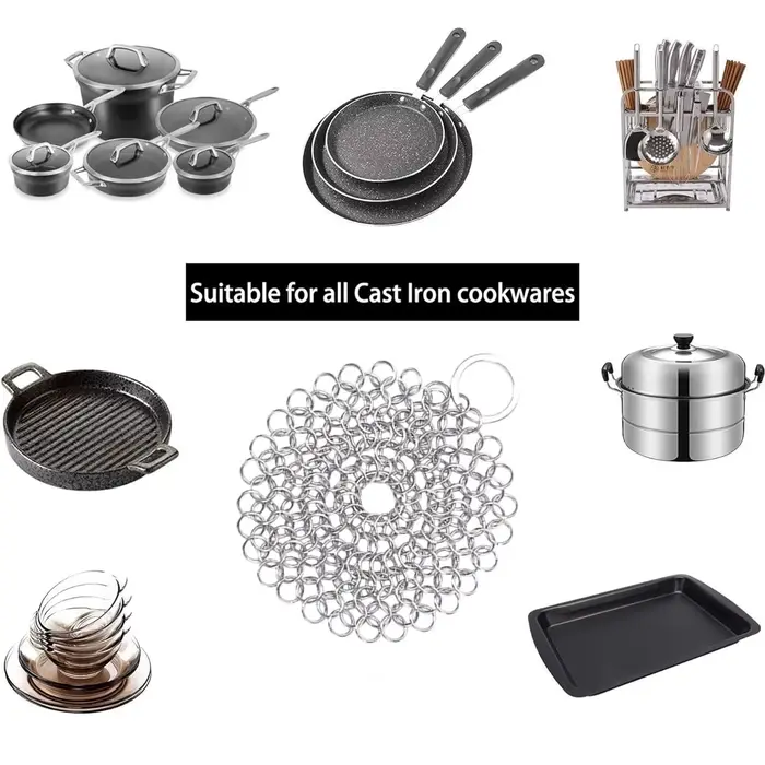 Éponge de nettoyage en maille d'acier inoxydable pour cuisine