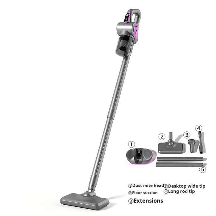 Aspirateur sans fil 4 en 1, aspirateur à bâton, moteur 40000 tr/min, têtes interchangeables, nettoyeur de tapis et de poils d'animaux pour la maison