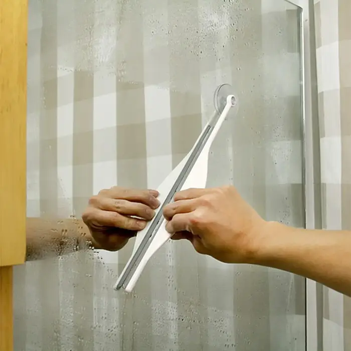 Nettoyeur de vitres et miroirs à vapeur créatif pour salle de bain, raclette plate pour salle de bain