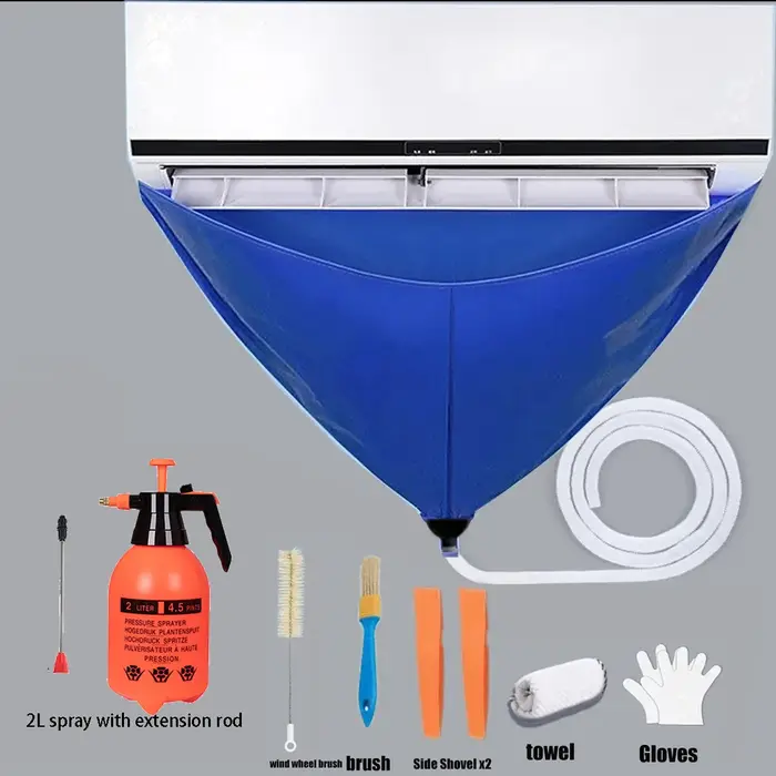 Couvercle de nettoyage de climatiseur suspendu, 90cm, sac de lavage à l'eau AC, outils de nettoyage d'été réutilisables épais avec tuyau, 1/2/3/6/8 pièces