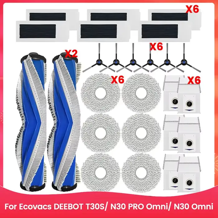 Pour Ecovacs DEEBOT T30S/ N30 PRO Omni/ N30 Omni Robot aspirateur brosse latérale principale filtres