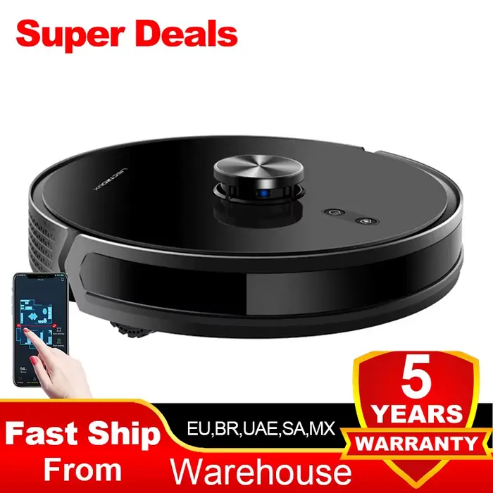(code promo: AEGG66) Aspirateur robot hybride Liectroux X6,navigation laser Lidar,aspiration 6500pa,