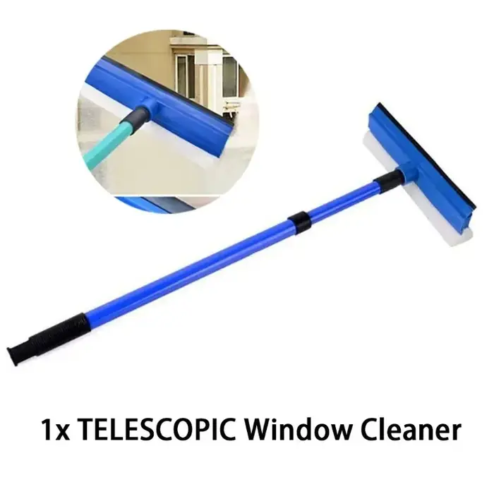 Nettoyeur de vitres télescopique 2 en 1, essuie-glace à Long manche, brosse éponge, vadrouille de fe