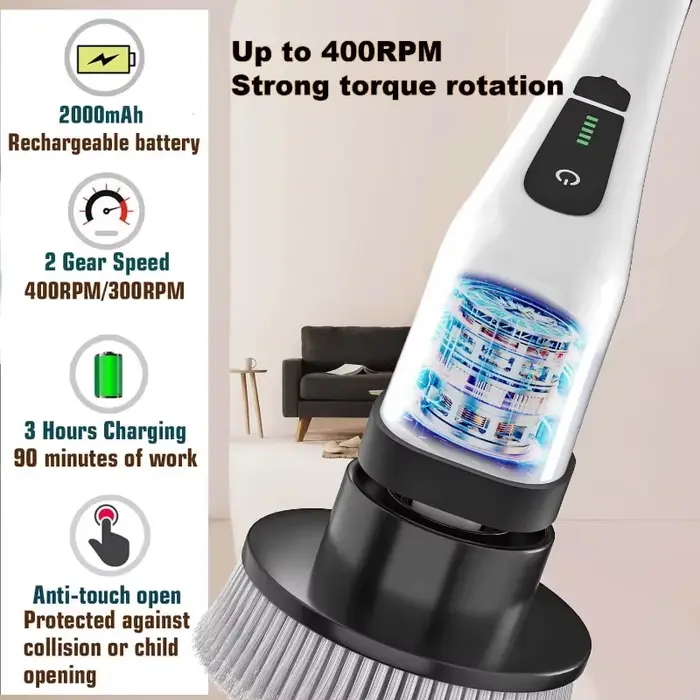 Brosse de nettoyage électrique polyvalente