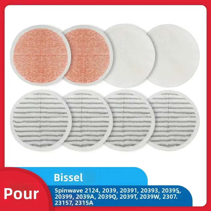 Tampons de rechange pour balai rotatif Bissell Spinwave 20399 23157 23159 2039A 2124A 20393 2039T 2039W 20391 20395 2307 2315A