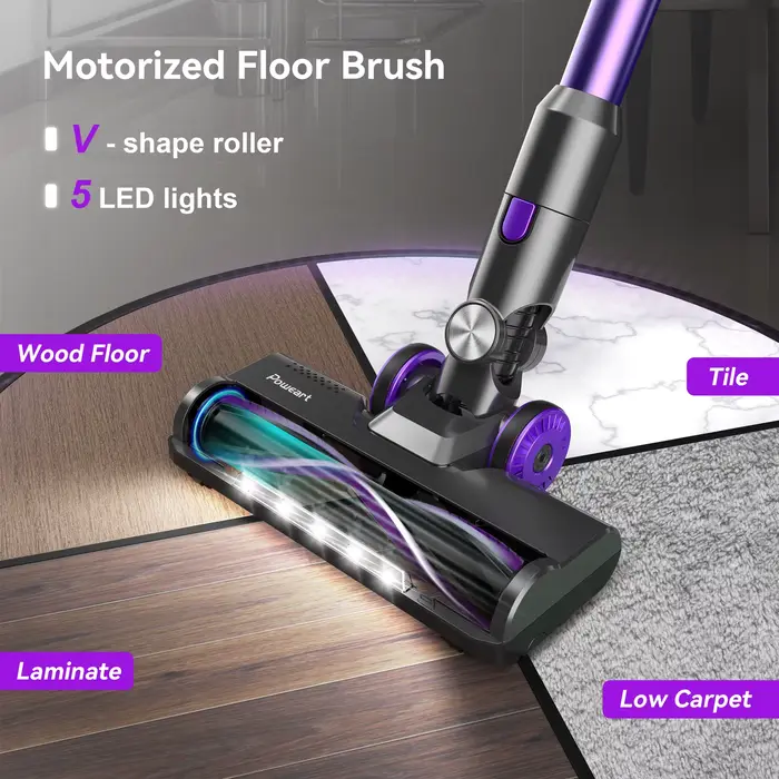 POWEART-Aspirateur balai sans fil aste N700, 350W, jusqu'à 45 minutes, pour la maison, les sols durs