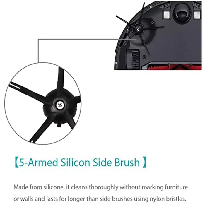 Roborock S7 G10 T8 Q7 Max/Q7 Max + S7 Maxv Ultra Plus G10S/G10S Pro Q5 Q5 + aspirateur Robot avec brosse latérale pentagonale noire