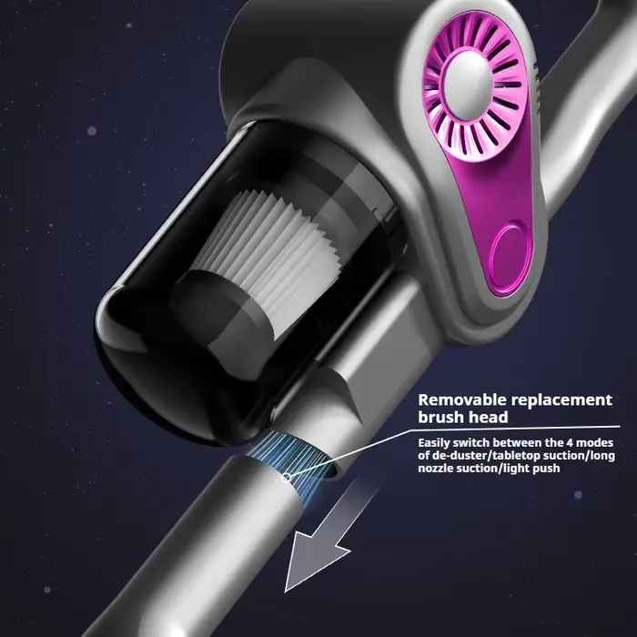 Aspirateur sans fil 4 en 1, aspirateur à bâton, moteur 40000 tr/min, têtes interchangeables, nettoyeur de tapis et de poils d'animaux pour la maison